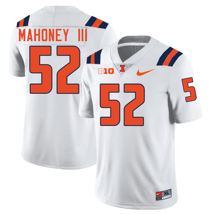 Men #52 Patrick Mahoney III Illinois Fighting Illini College Football Jerseys Stitched-White